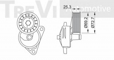 TREVI AUTOMOTIVE ta1493 -  Натяжная планка, поликлиновой ремень